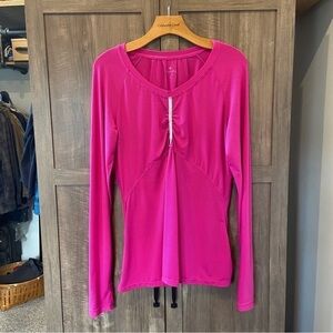 Athleta Pump It Up Reflective Stripe Long Sleeve Running Top Shirt medium